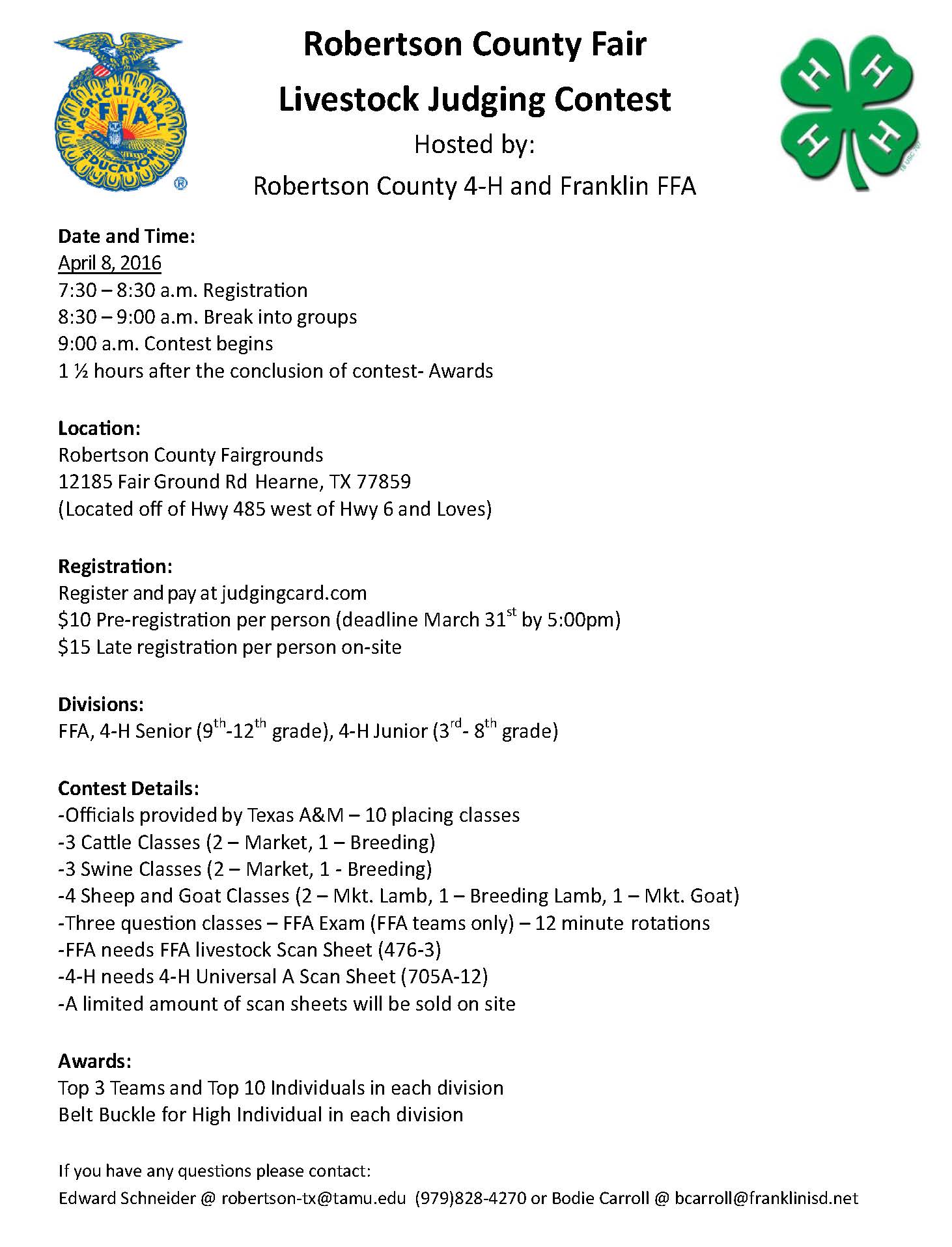 Livestock Judging Flyer