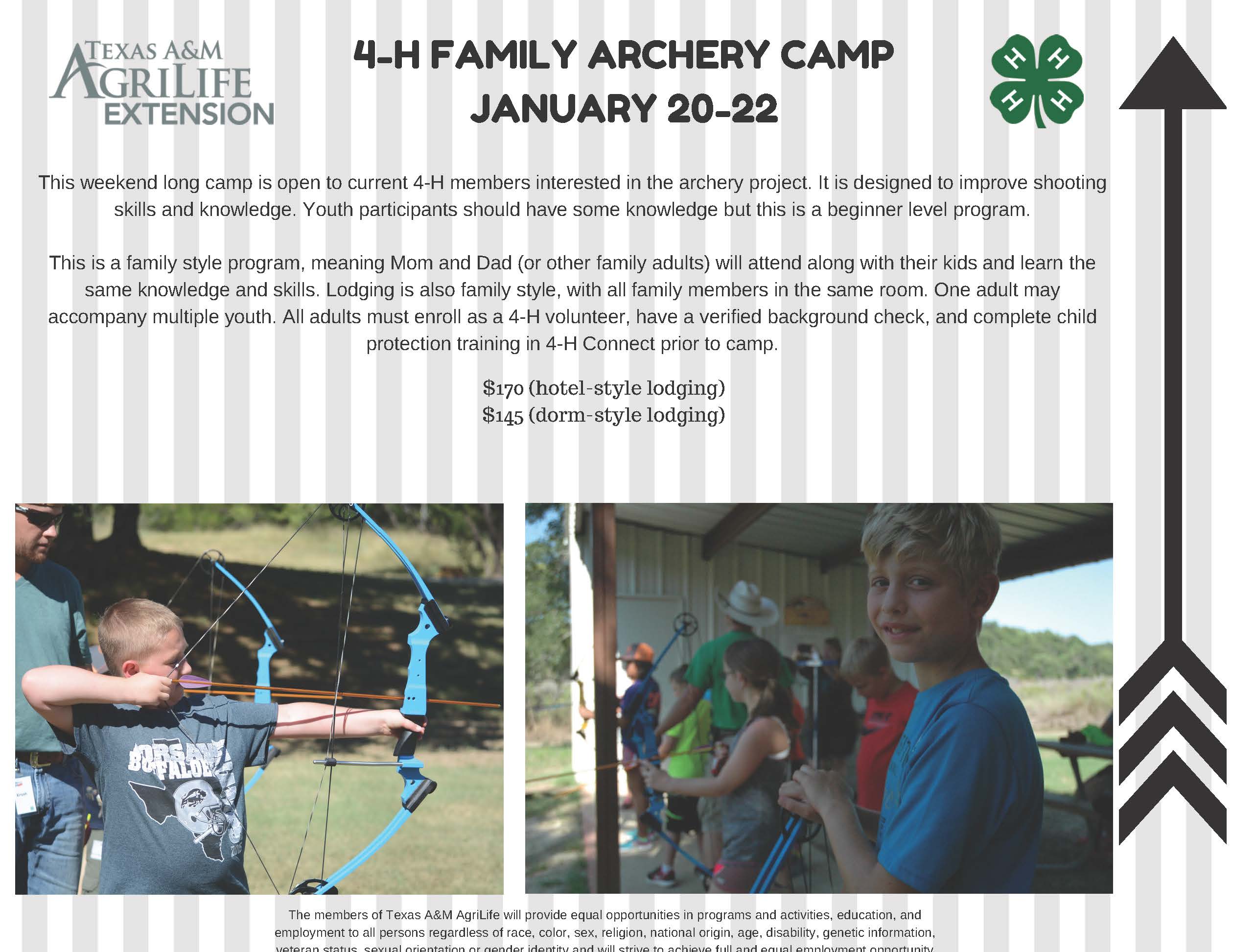 This camp is for 4-H members interested in the archery project.